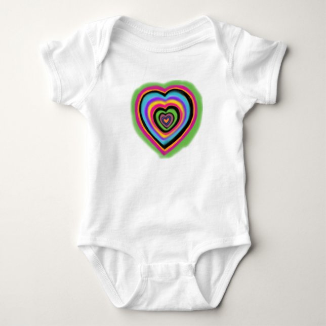 corazones baby bodysuit (Front)