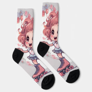 corazones pattern socks