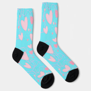corazones pattern socks