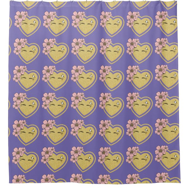 corazones shower curtain (Front)