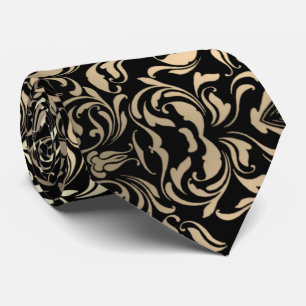 Corbata negra con beige tie
