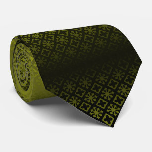 Corbata verde oliva con negro tie