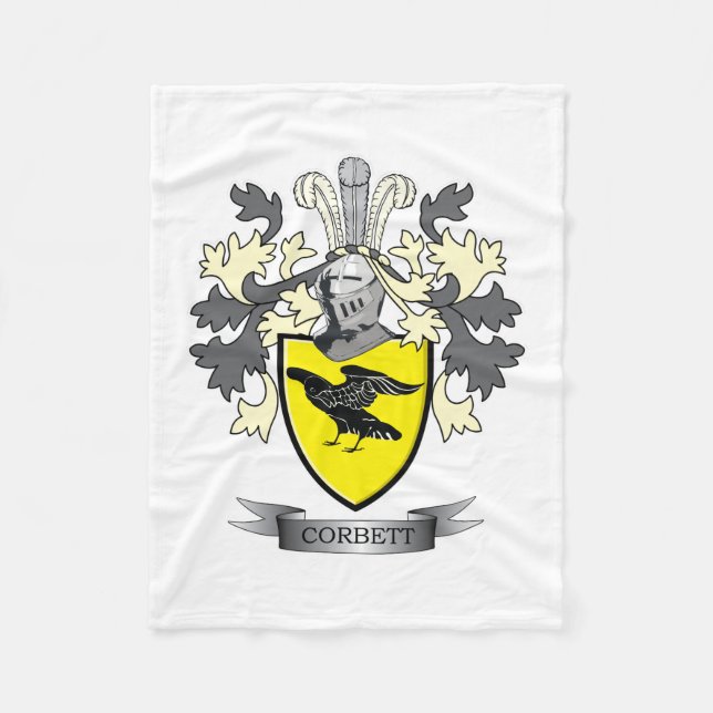 Corbett Family Crest Coat of Arms Fleece Blanket (Front)