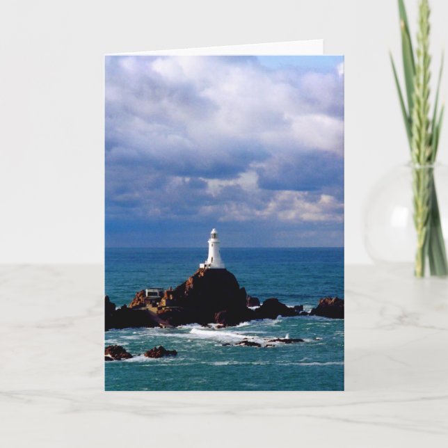 Corbiere lighthouse at high tide card (Front)