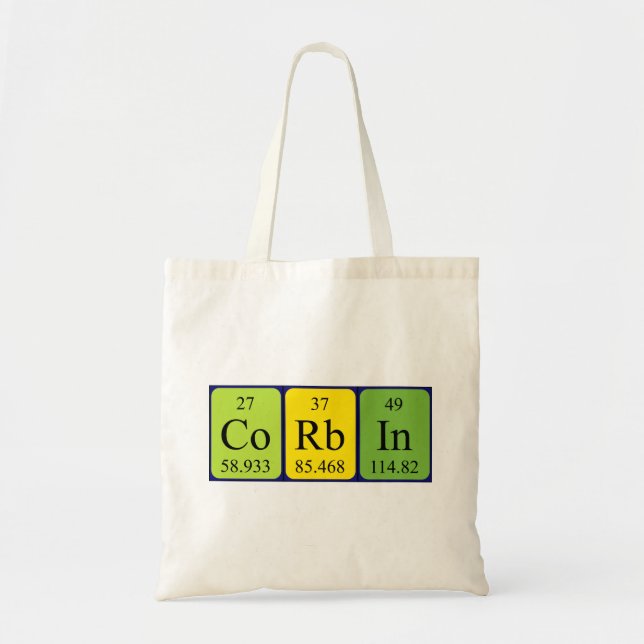 Corbin periodic table name tote bag (Front)
