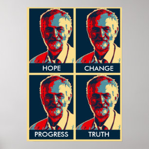 corbyn hope change progress truth print poster