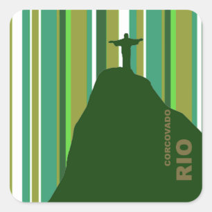 Corcovado Cristo Redentor Rio Brasil Square Sticker
