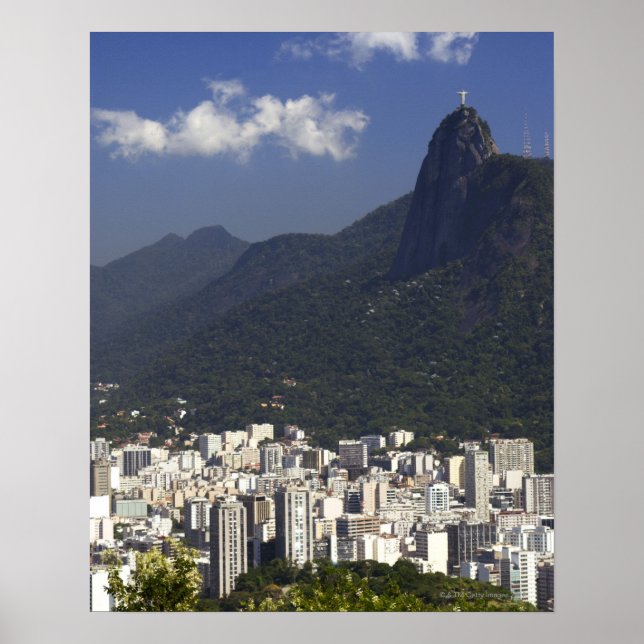 Corcovado overlooking Rio de Janeiro, Brazil Poster (Front)