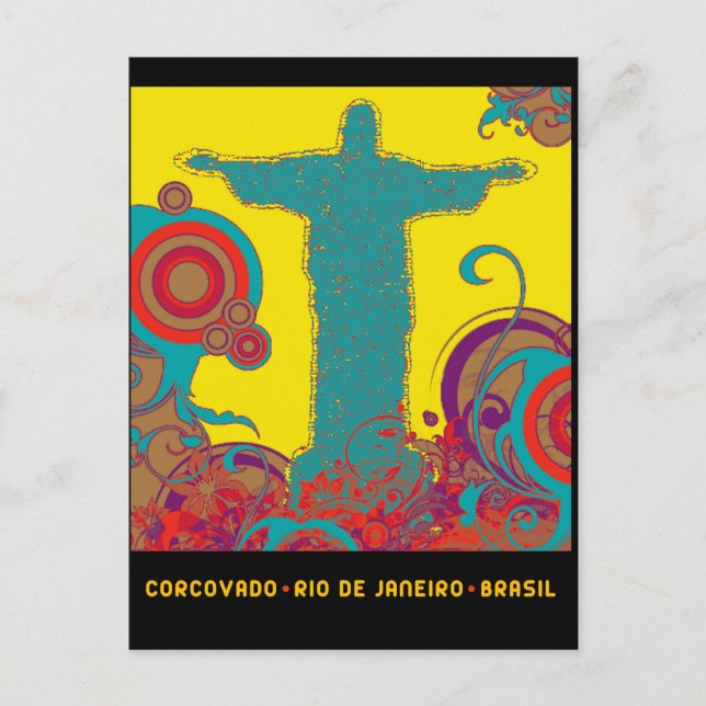 Corcovado Pop Style Postcard (Front)