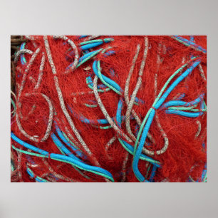 Cordages et filets rouges poster