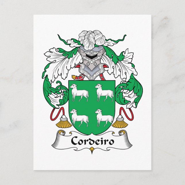 Cordeiro Family Crest Postcard (Front)