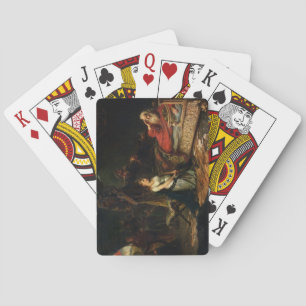 Cordelia and King Lear (oil on canvas) Playing Cards