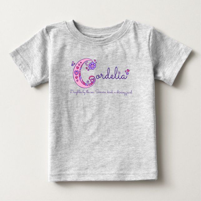 Cordelia girls name & meaning C monogram shirt (Front)