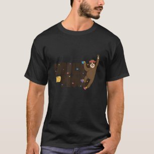 Cordless And Proud Sloth Climbing Cool Fun Retro T-Shirt