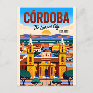 Córdoba Argentina Retro Travel Wall Art Postcard