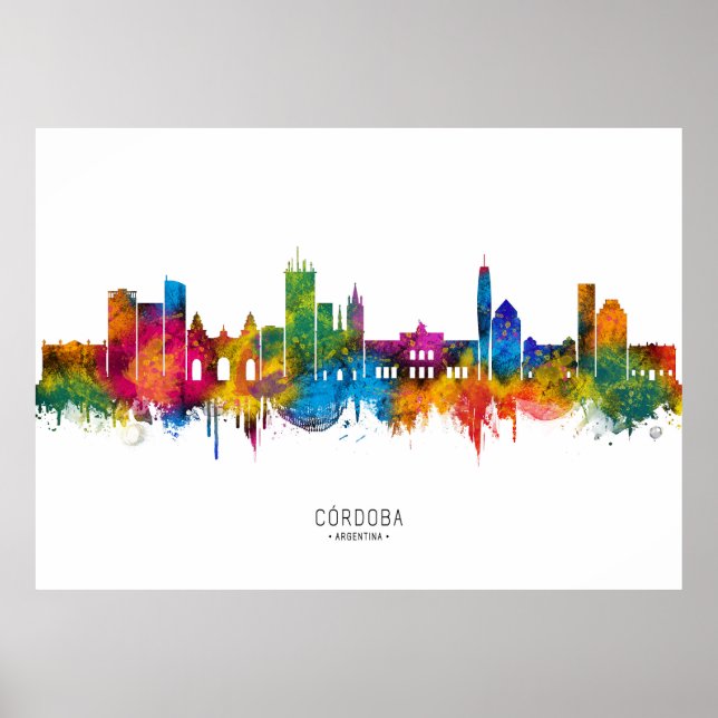 Córdoba Argentina Skyline Poster (Front)