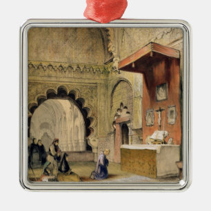 Cordoba: Monk praying at a Christian altar in the Metal Tree Decoration