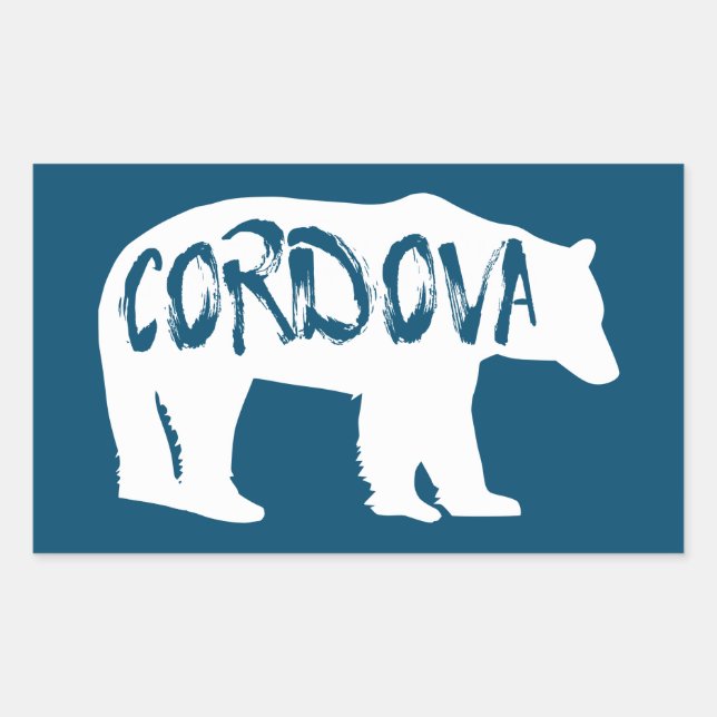 Cordova Alaska Bear Rectangular Sticker (Front)