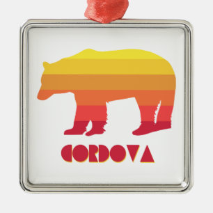 Cordova Alaska Rainbow Bear Metal Tree Decoration