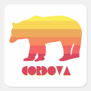 Cordova Alaska Rainbow Bear Square Sticker