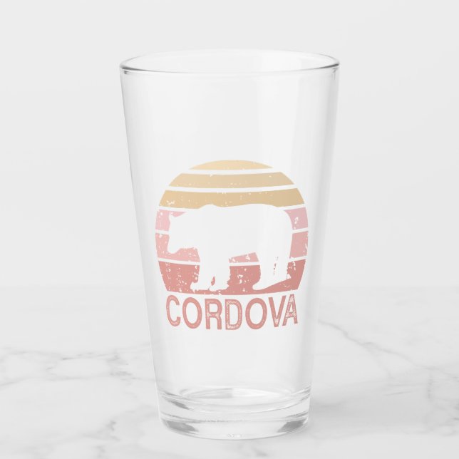 Cordova Alaska Retro Bear Glass (Front)