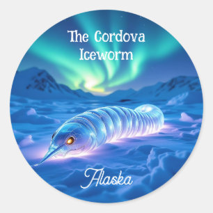 Cordova Iceworm Alaska Cryptid Classic Round Sticker