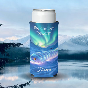 Cordova Iceworm Alaska Keepsake Souvenir Seltzer Can Cooler