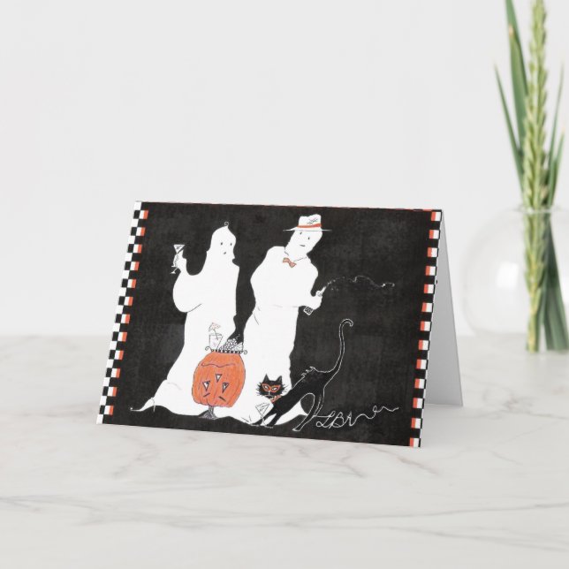 Core Strength and Martinis Ghost Halloween Pilates Card (Front)