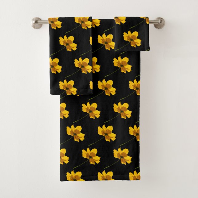 Coreopsis Flower Bath Towel Set (Insitu)