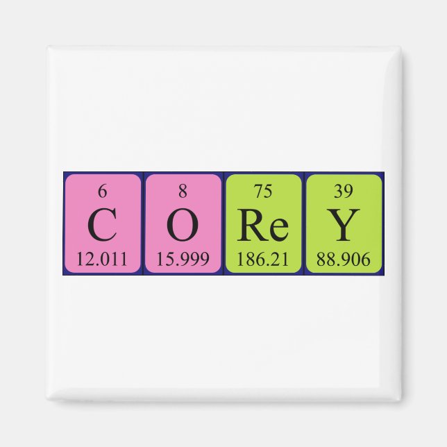 Corey periodic table name magnet (Front)