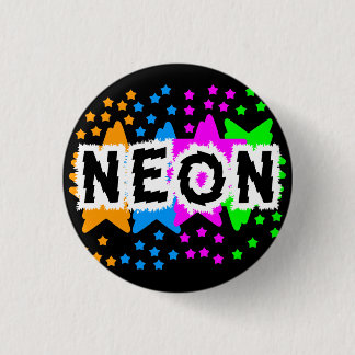 COREY TIGER 1980s RETRO NEON STARS 3 Cm Round Badge