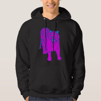 COREY TIGER 1980s RETRO STANDING TIGER PINK HOODIE