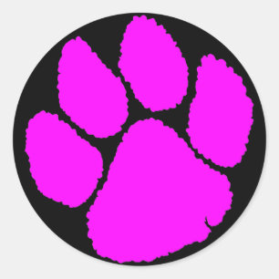 COREY TIGER 1980's RETRO TIGER CLAW PINK Classic Round Sticker