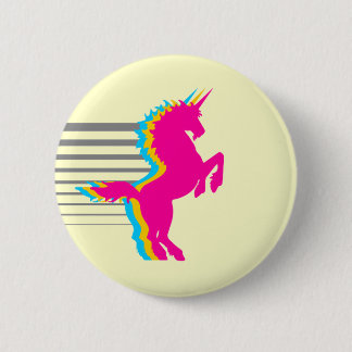 COREY TIGER 1980s RETRO VINTAGE UNICORN 6 Cm Round Badge