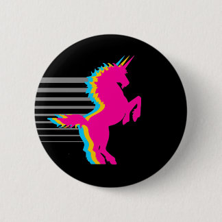 COREY TIGER 1980s RETRO VINTAGE UNICORN 6 Cm Round Badge
