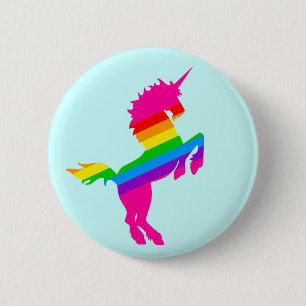 COREY TIGER 1980s RETRO VINTAGE UNICORN RAINBOW 6 Cm Round Badge