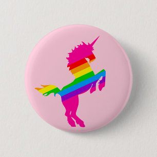 COREY TIGER 1980s RETRO VINTAGE UNICORN RAINBOW 6 Cm Round Badge