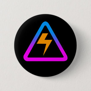 COREY TIGER 1980s RETRO ZAP SIGN 6 Cm Round Badge