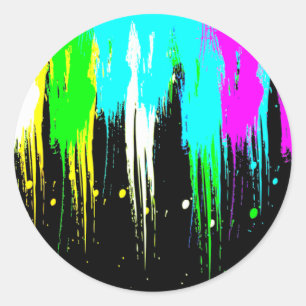 Corey Tiger 1980s Vintage Paint Drip Classic Round Sticker