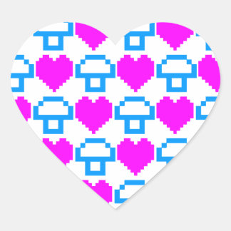 Corey Tiger 80s 8-bit Mushrooms Hearts Heart Sticker