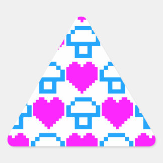 Corey Tiger 80s 8-bit Mushrooms Hearts Triangle Sticker