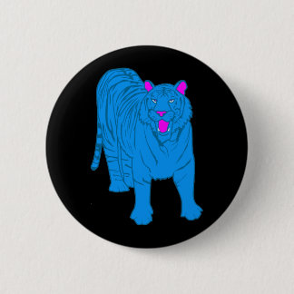COREY TIGER 80's BLUE TIGER STANDING 6 Cm Round Badge