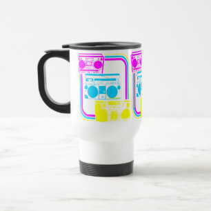 Corey Tiger 80s Boombox Ghetto Blaster Radios Travel Mug