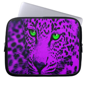 Corey Tiger 80s Leopard (Purple) Laptop Sleeve