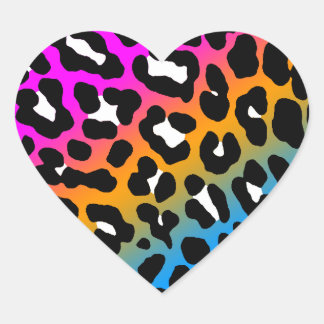 Corey Tiger 80s Leopard Spots (Multicolor) Heart Sticker