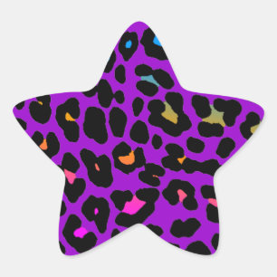 Corey Tiger 80s Leopard Spots (Purple) Star Sticker