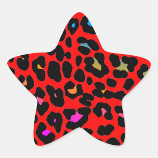 Corey Tiger 80s Leopard Spots (Red) Star Sticker
