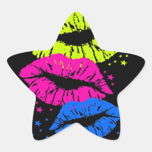 Corey Tiger 80s Lips & Stars Star Sticker