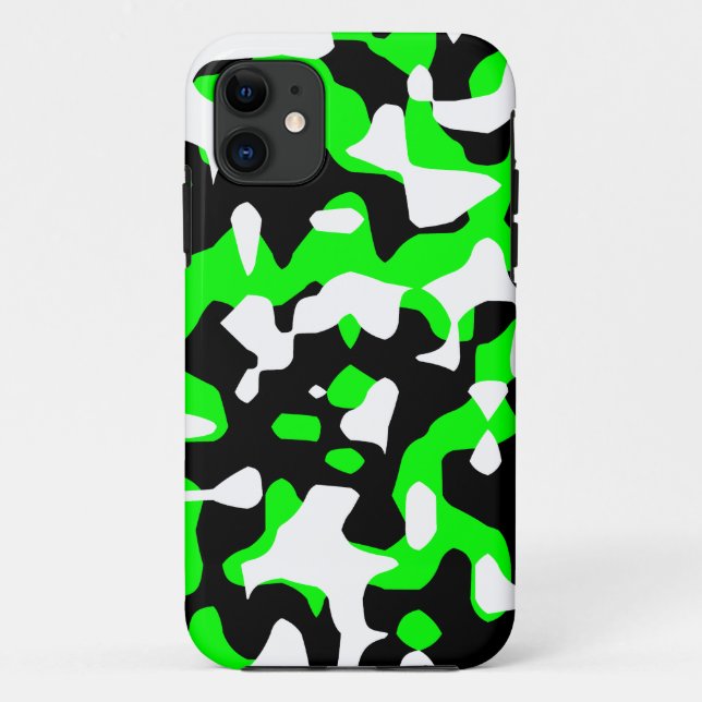 Corey Tiger 80s Neon Camouflage (Green) Case-Mate iPhone Case (Back)