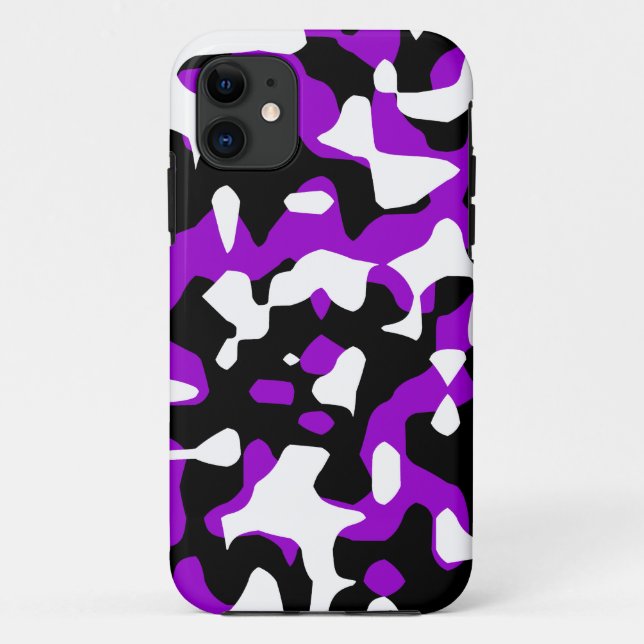 Corey Tiger 80s Neon Camouflage (Purple) Case-Mate iPhone Case (Back)